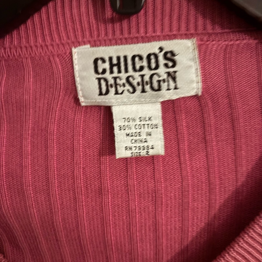 Chicos Design Zip Up Cardigan Size 2/large Silk Blend- - Picture 2 of 8